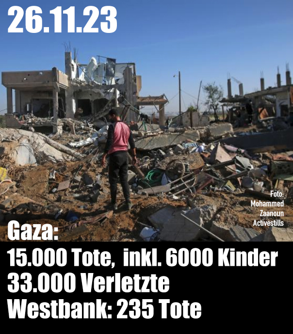 Tote in Gaza und in der Westbank 26.11.23