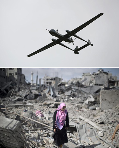 Heron-Drohne über Gaza, 2014 und was solche Drohnen verursachen