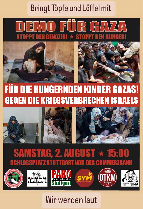 Demo in Stuttgart am 2. August 2025 für Gaza