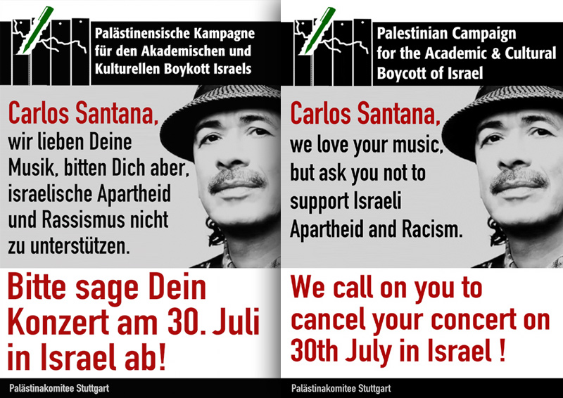 Carlos Santana unterstützt Israel